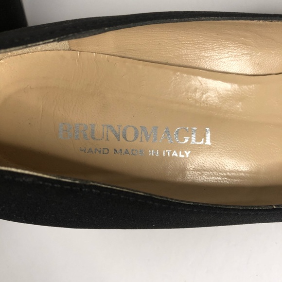 Bruno Magli Black Patent Wedge Peep Toe Shoe 7AA - Picture 5 of 8